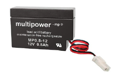 multipower-mp® Blaiakkumulatoren MP0.8-12 12V 0.8Ah mit AMP Stecker